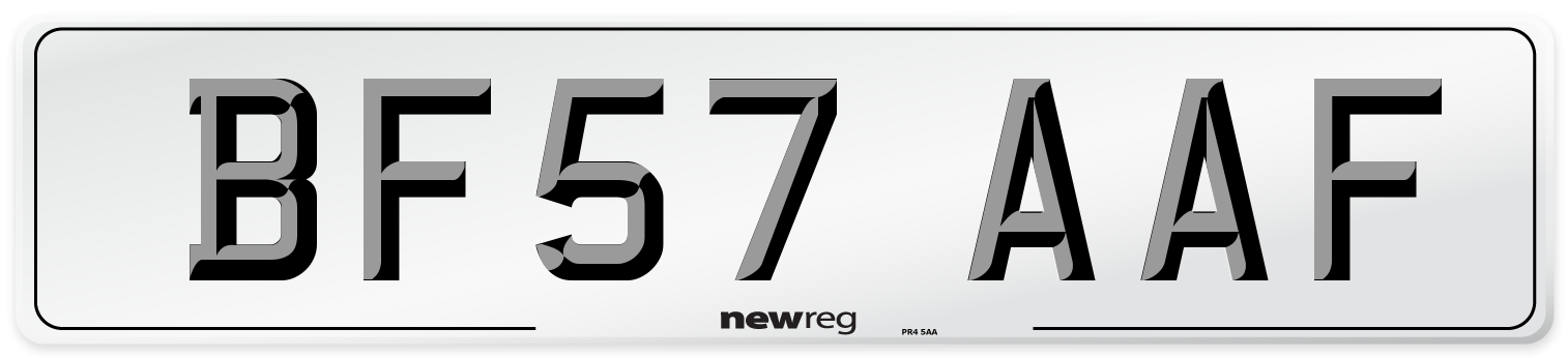 BF57 AAF Number Plate from New Reg